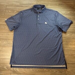 RLX Ralph Lauren Men's XL Blue Patterned Golf Polo Short Sleeve Shirt Stretch